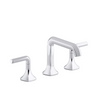 KOHLER OCCASION WIDESPREAD LAVATORY FAUCET- L SHAPE SPOUT WITH LEVER HANDLES EX27101T-4-CP POLISHED CHROME