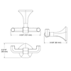 KOHLER OCCASION DOUBLE ROBE HOOK EX27070T-2MB BRUSHED MODERNE BRASS