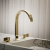 KOHLER COMPONENTS LAVATORY SPOUT (W/O HANDLES) WITH CLICK DRAIN - RIBBON 77968T-AF FRENCH GOLD
