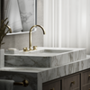 KOHLER COMPONENTS LAVATORY SPOUT (W/O HANDLES) WITH CLICK DRAIN - RIBBON 77968T-AF FRENCH GOLD