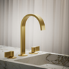KOHLER COMPONENTS LAVATORY SPOUT (W/O HANDLES) WITH CLICK DRAIN - RIBBON 77968T-2MB BRUSHED MODERNE BRASS
