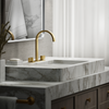 KOHLER COMPONENTS LAVATORY SPOUT (W/O HANDLES) WITH CLICK DRAIN - RIBBON 77968T-2MB BRUSHED MODERNE BRASS