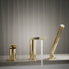 KOHLER COMPOSED 3 HOLE BATH FILLER & HANDSHOWER 73078T-B4-AF FRENCH GOLD