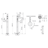 KOHLER OCCASION FREESTANDING BATH FILLER EX27025T-4-BMB MATT BLACK + BRUSHED MODERNE BRASS