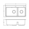 KOHLER CAIRN OFFSET SR/UC SINK, UM1 DUAL 840 MATTE TAUPE 27815T-2HD-CM3 MATTE TAUPE