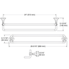 KOHLER OCCASION 24" DOUBLE TOWEL BAR EX27062T-CP POLISHED CHROME