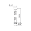 KOHLER 1.5M FLEXIBLE HOSE  12067T-BV BRUSHED BRONZE
