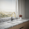 KOHLER TONE PULL DOWN KITCHEN FAUCET 23764T-4-BMB MATT BLACK + BRUSHED MODERNE BRASS