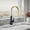 KOHLER TONE PULL DOWN KITCHEN FAUCET 23764T-4-BMB MATT BLACK + BRUSHED MODERNE BRASS