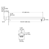 KOHLER STATEMENT 2F WM RH ARM - 19" (482MM) 26324T-BRD BRUSHED ROSE GOLD