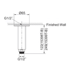 KOHLER KATAYLST AIR CEILING-MOUNT SHOWER ARM - 5" 15398T-B-PGP POLISHED GRAPHITE