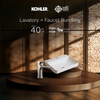 KOHLER FOREFRONT VESSEL RECTANGULAR LAVATORY + FORE LINE SINGLE HANDLE LAVATORY FAUCET  - POLISHED CHROME