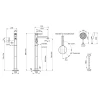 KOHLER OCCASION FREESTANDING BATH FILLER EX27025T-4-PGP POLISHED GRAPHITE