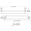 KOHLER OCCASION 24" DOUBLE TOWEL BAR EX27062T-PGP POLISHED GRAPHITE