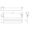 KOHLER ELLISTON 24" DOUBLE TOWEL SHELF 24124T-CP POLISHED CHROME