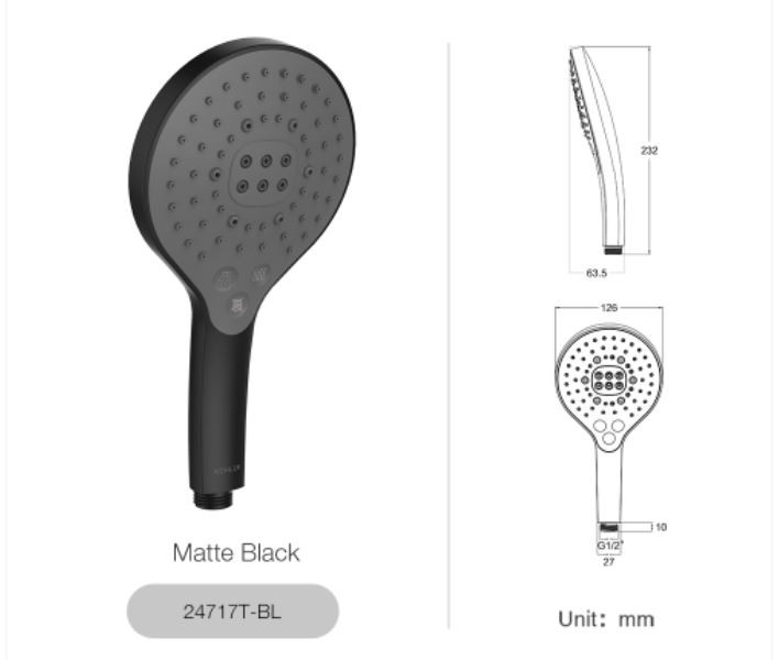 KOHLER Shower Multifunction Handshower Rain Duet Matte Black K