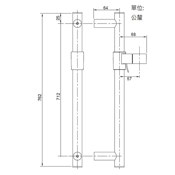 80CM SLIDE BAR 8524TCP POLISHED CHROME Kohler Indonesia