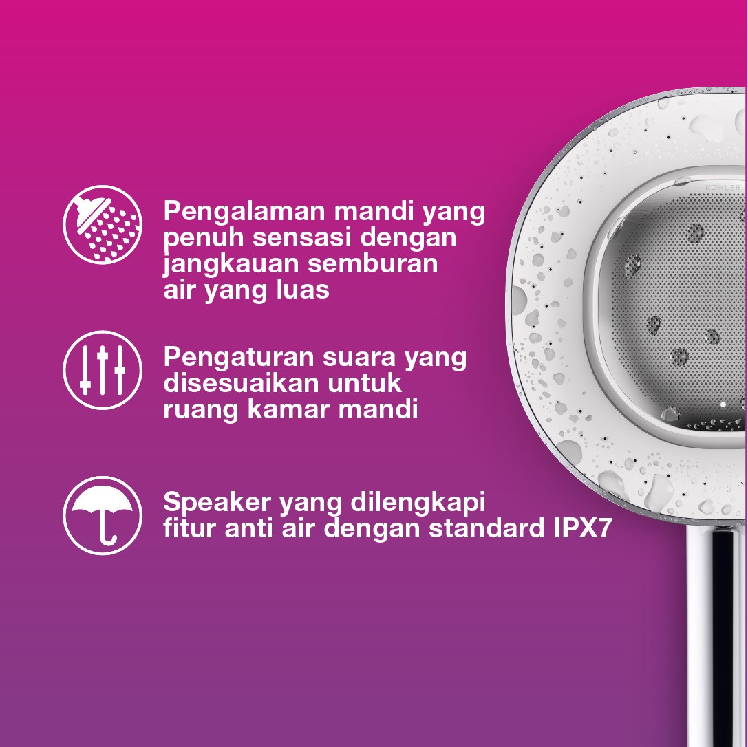 KOHLER Handshower Moxie 2.0 with Harman Kardon Bluetooth Speaker