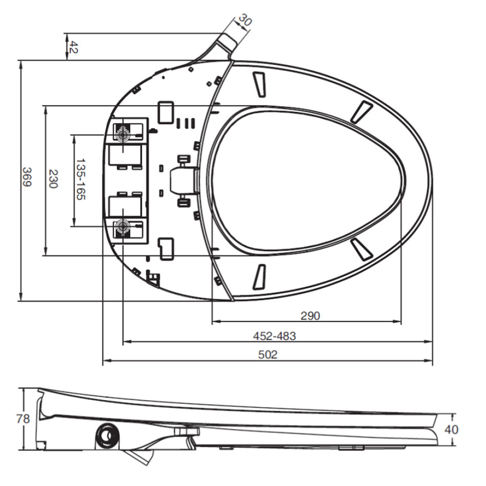 KOHLER K98804K0 C3030 MANUAL BIDET SEAT
