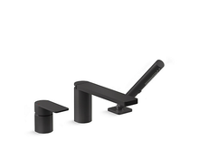 PARALLEL 3H DIRECT MOUNT BATH FAUCET WITH HANDSHOWER 23488T-4-BL MATTE BLACK PARALLEL 3H DIRECT MOUNT BATH FAUCET WITH HANDSHOWER 23488T-4-BL MATTE BLACK