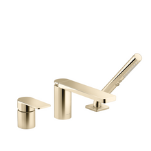 KOHLER PARALLEL 3H DIRECT MOUNT BATH FAUCET WITH HANDSHOWER 23488T-4-AF FRENCH GOLD