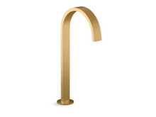 KOHLER COMPONENTS TALL LAVATORY SPOUT (W/O HANDLES) WITH CLICK DRAIN - RIBBON 77966T-2MB BRUSHED MODERNE BRASS KOHLER COMPONENTS TALL LAVATORY SPOUT (W/O HANDLES) WITH CLICK DRAIN - RIBBON 77966T-2MB BRUSHED MODERNE BRASS