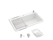KOHLER CAIRN SGL BASIN SR/UC SINK, UM1 SINGLE 800 MATTE WHITE 27816T-2HD-CM6 MATTE WHITE