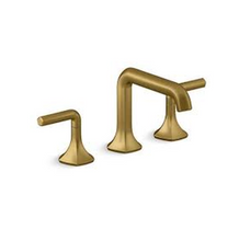 OCCASION WIDESPREAD LAVATORY FAUCET- L SHAPE SPOUT WITH LEVER HANDLES EX27101T-4-2MB BRUSHED MODERNE BRASS OCCASION WIDESPREAD LAVATORY FAUCET- L SHAPE SPOUT WITH LEVER HANDLES EX27101T-4-2MB BRUSHED MODERNE BRASS