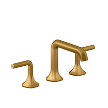 KOHLER OCCASION WIDESPREAD LAVATORY FAUCET- L SHAPE SPOUT WITH LEVER HANDLES EX27101T-4-2MB BRUSHED MODERNE BRASS