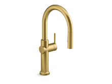 KOHLER CRUE PULL DOWN KITCHEN FAUCET  22972T-4-2MB BRUSHED MODERNE BRASS