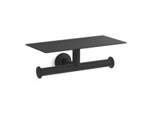 KOHLER COMPONENTS COVERED DOUBLE TP HOLDER 78384T-BL MATTE BLACK