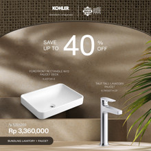 FOREFRONT™ VESSEL LAVATORY WITHOUT FAUCET DECK + TAUT™ TALL LAVATORY FAUCET - POLISHED CHROME FOREFRONT™ VESSEL LAVATORY WITHOUT FAUCET DECK + TAUT™ TALL LAVATORY FAUCET - POLISHED CHROME