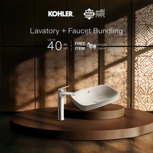 MODERN LIFE VESSEL WITHOUT FAUCET DECK + FLUENCE TALL SINGLE CONTROL LAVATORY FAUCET