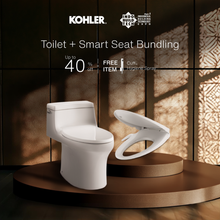 KOHLER SAN SOUCI SKIRTED 1PC 305 W/ QUIET-CLOSE + PUREWASH M230  MANUAL BIDET SEAT
