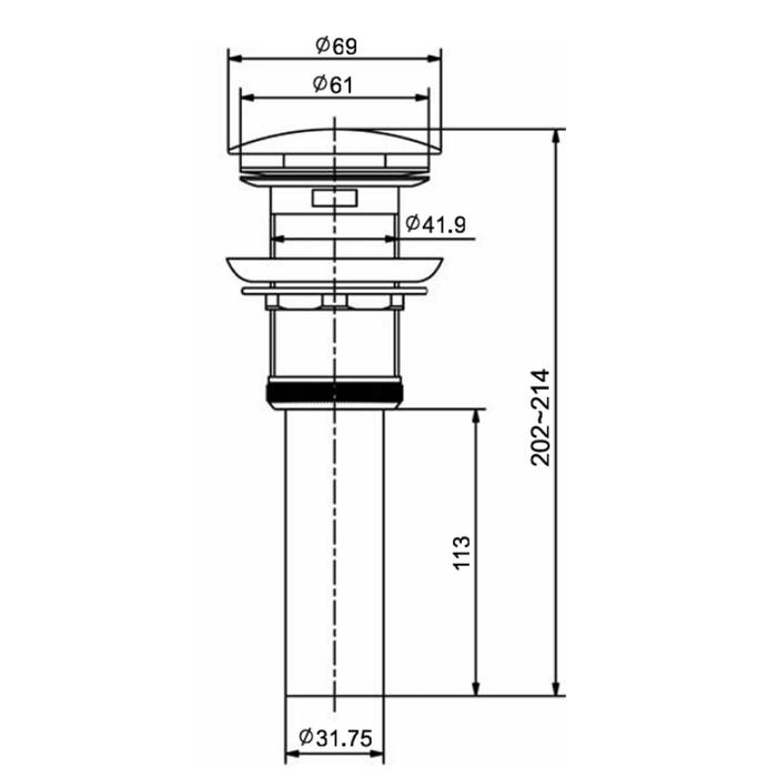 KOHLER CLICK DRAIN, BIG CAP 7120T-2MB BRUSHED MODERNE BRASS - Kohler ...