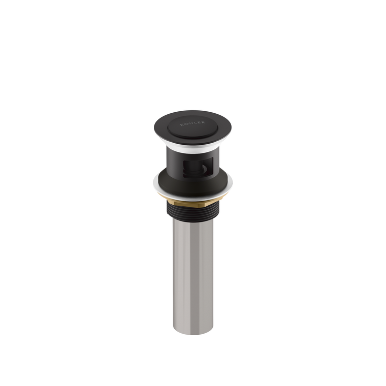 KOHLER CLICK DRAIN W/ BUILT-IN STOPPER (PROJECT PACK) 7119T-BL MATTE BLACK