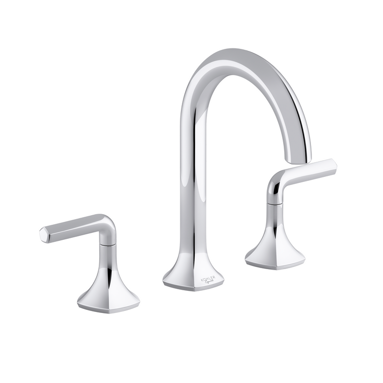 KOHLER OCCASION WIDESPREAD LAVATORY C SPOUT W /LEVER HANDLES EX27100T-4-CP POLISHED CHROME
