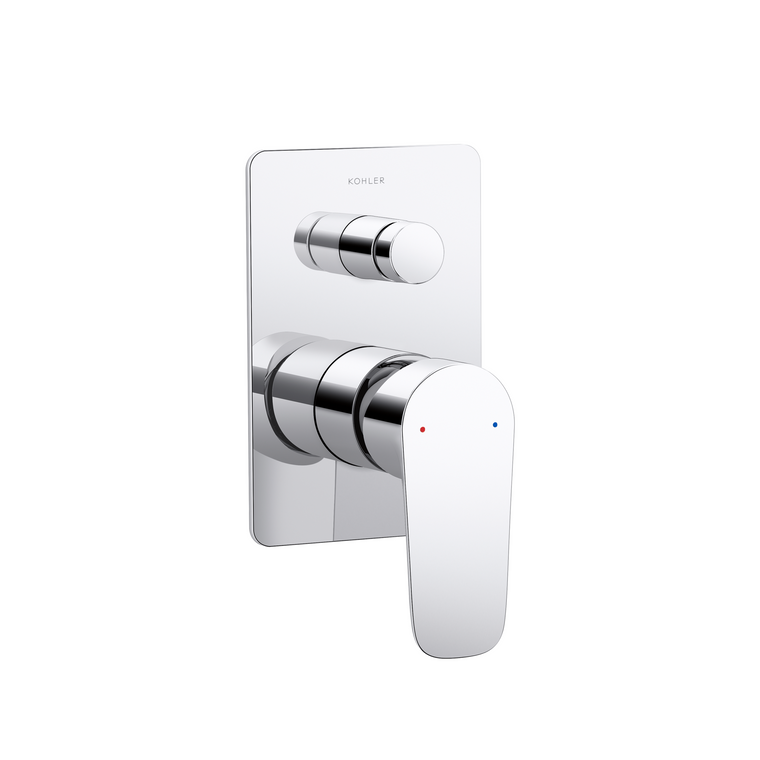 KOHLER 40MM RECESSED BATH SHOWER TRIM - SQUARE 26478T-4-CP POLISHED CHROME