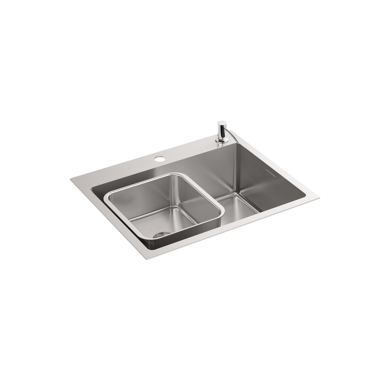 KOHLER MALLECO S SGL SR/UC SINK,2PD,NA 22" SINGLE 21920T-2PD-NA
