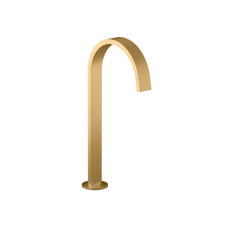 KOHLER COMPONENTS TALL LAVATORY SPOUT (W/O HANDLES) WITH CLICK DRAIN - RIBBON 77966T-2MB BRUSHED MODERNE BRASS