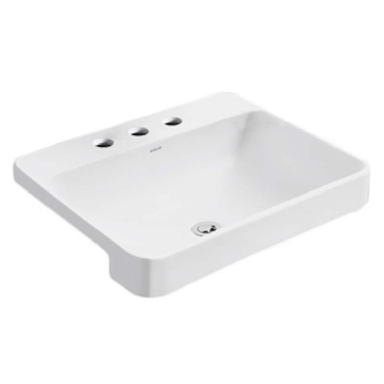 KOHLER FOREFRONT RECTANGULAR SEMI-RECESSED LAVATORY WIDESPREAD 11479K-VC8-0