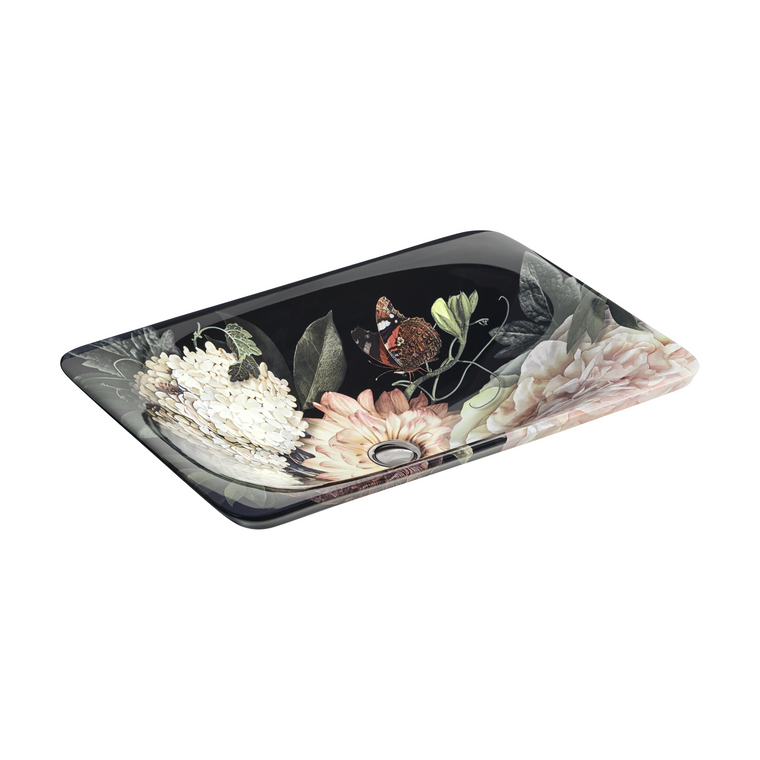 KOHLER DUTCHMASTER BLUSH FLORAL RECTANGLE LAVATORY 30334-DM-1-0
