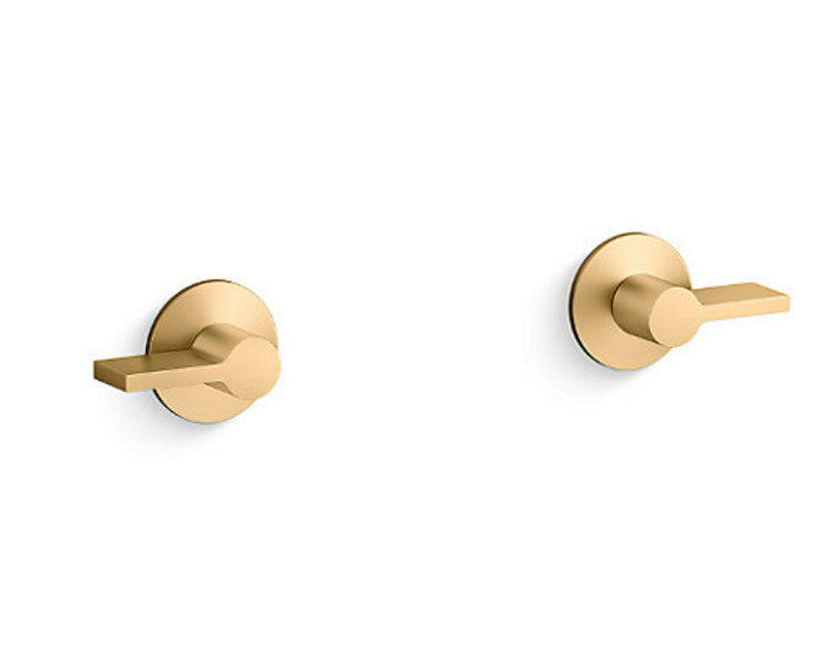KOHLER COMPONENTS WALL MOUNTED LAVATORY HANDLE- LEVER 77981T-4-2MB BRUSHED MODERNE BRASS