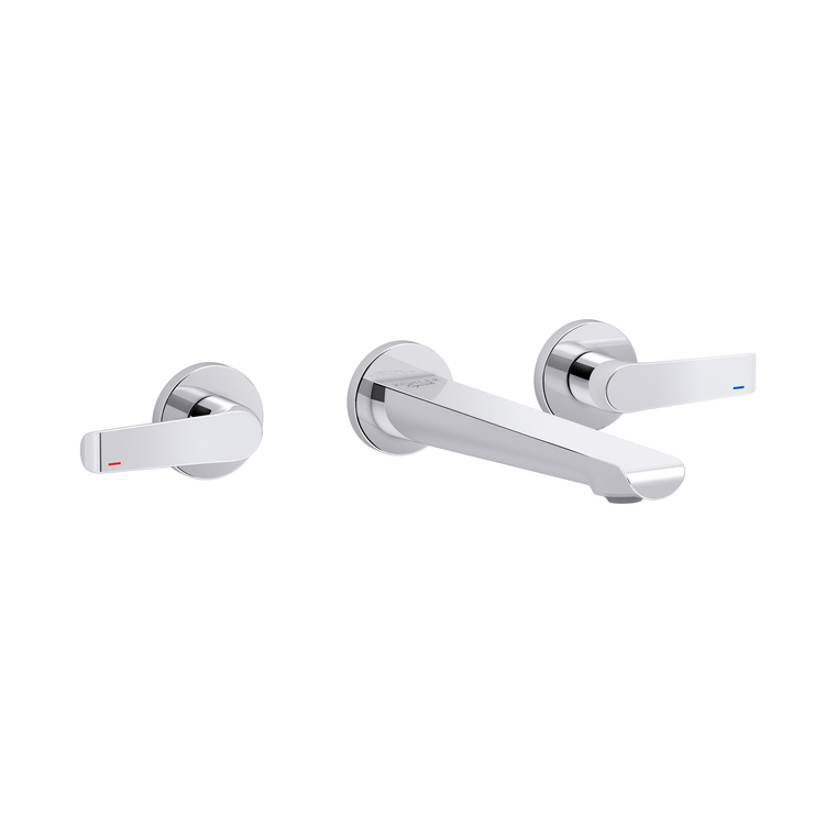 KOHLER AVID WALL-MOUNT LAVATORY FAUCET (2 HANDLES) 97359T-B4-CP POLISHED CHROME