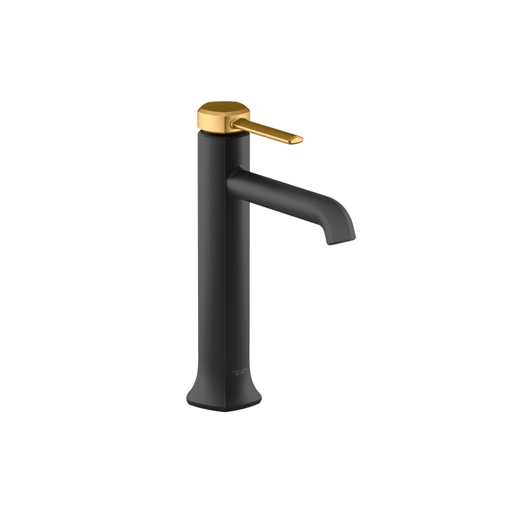 KOHLER OCCASION TALL SINGLE CONTROL LAVATORY EX27003T-4-BMB MATTE BLACK + BRUSHED MODERNE BRASS
