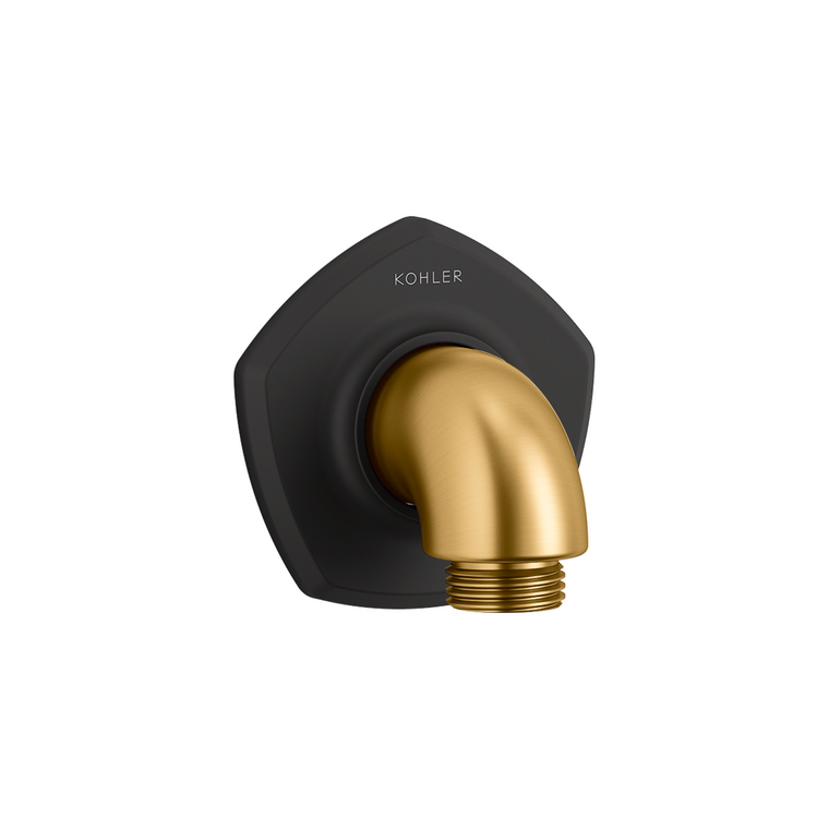 KOHLER OCCASION WALL MOUNT HANDSHOWER SUPPLY ELBOW EX27053T-BMB MATT BLACK + BRUSHED MODERNE BRASS