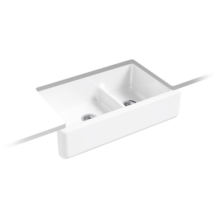 KOHLER WHITEHAVEN UC, 36" SD, TALL APRON SINK 6427-0
