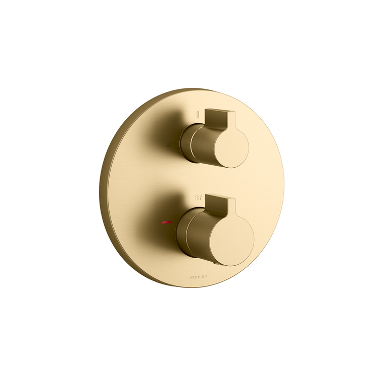 KOHLER MODULO RECESSED THERMOSTATIC B/S TRIM & VALVE-LEVER 78024T-4-2MB BRUSHED MODERNE BRASS