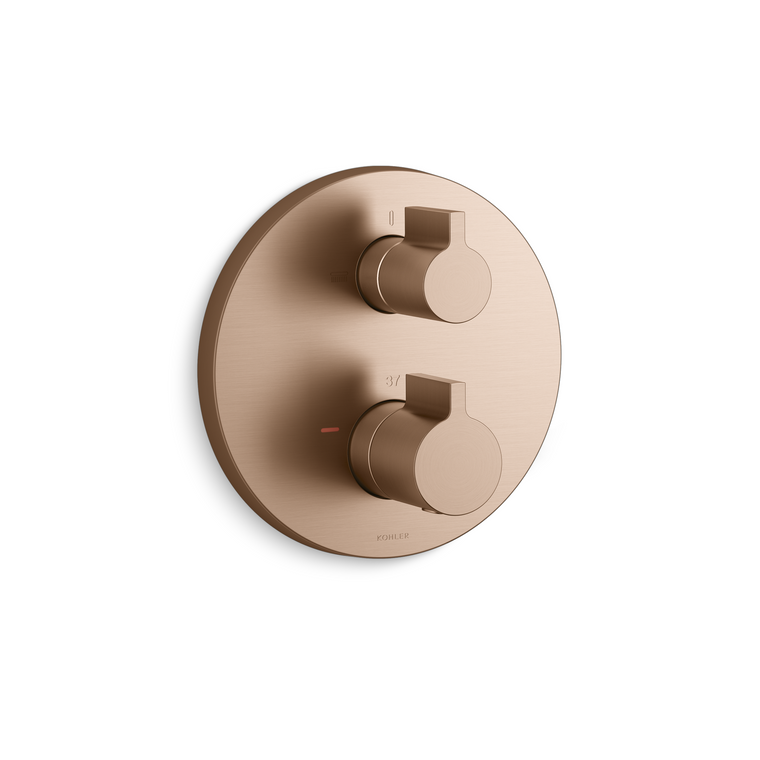 KOHLER MODULO RECESSED THERMOSTATIC B/S TRIM & VALVE-LEVER 78024T-4-BRD VIBRANT BRUSHED ROSE GOLD