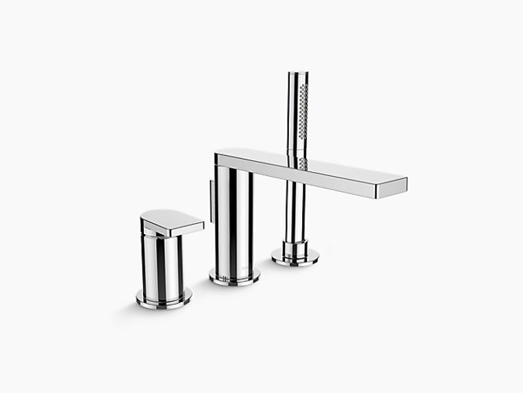 Composed Deck-Mount Bath Faucet with Handshower